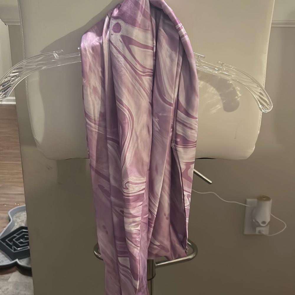 shein purple marble scarf top, size M
